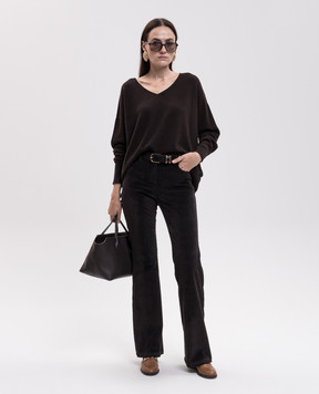 Momoni Brown Freesia wool and cashmere pullover MOKN05367MO