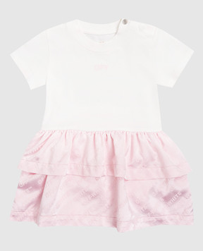 Off-White Children's pink dress with ruffles 44GXU004S26J001