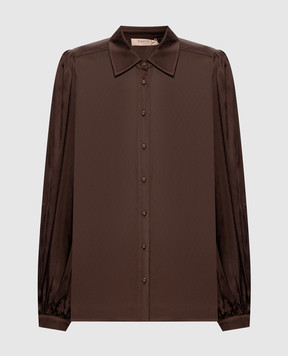 Twinset Brown patterned blouse 262TT2490