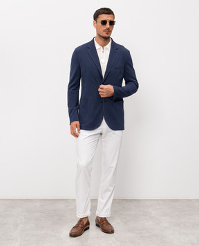 Cashmere&Whiskey White polo with textured pattern M54268011