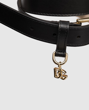 Dolce&Gabbana Black leather belt with pendant EE0071A1065
