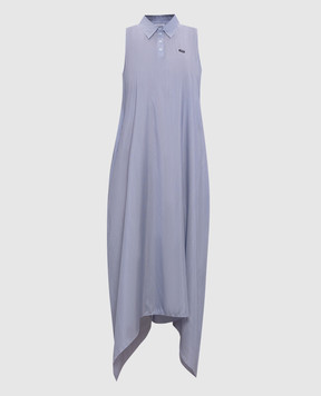 Vetements Blue silk striped dress with logo WE76DR379N