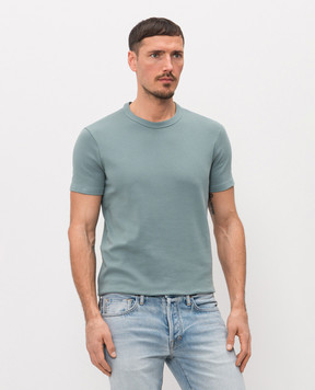 Tom Ford Green T-shirt with logo patch T4M081040