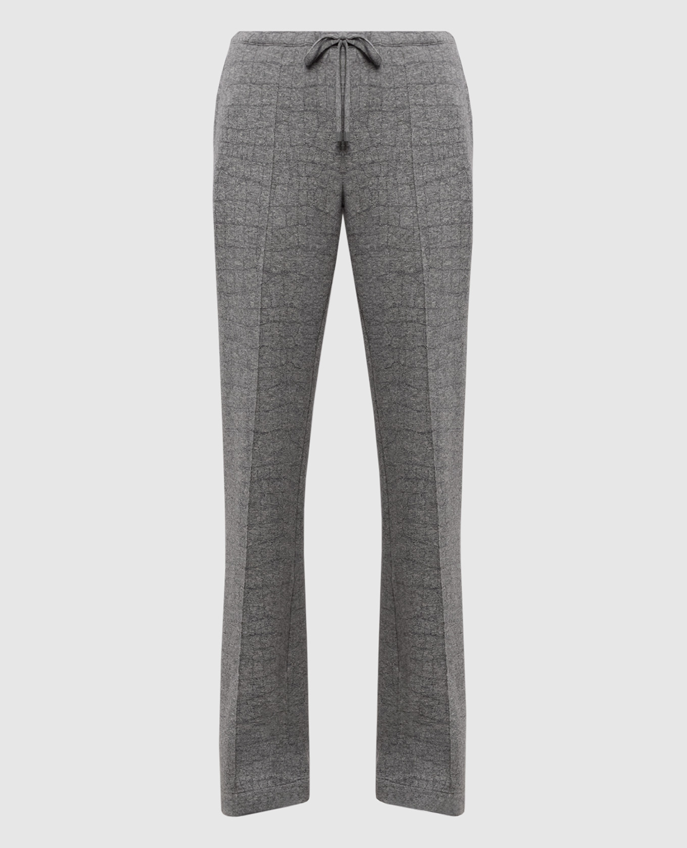 Graue Kaschmirhose mit Webmuster