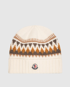 Moncler ENFANT Children's patterned wool and cashmere hat L29513B00009M4281