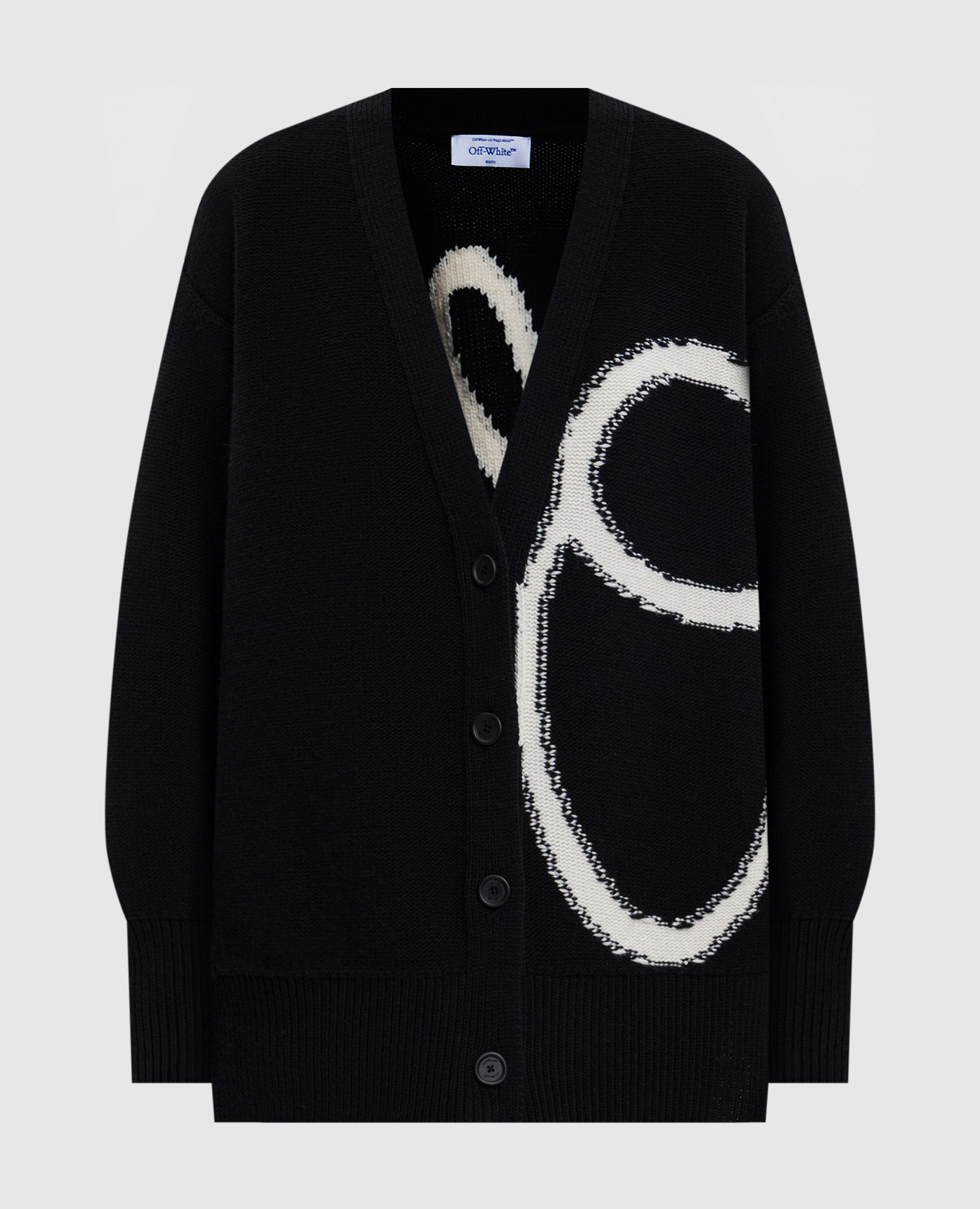 

Black wool cardigan with logo Off-White