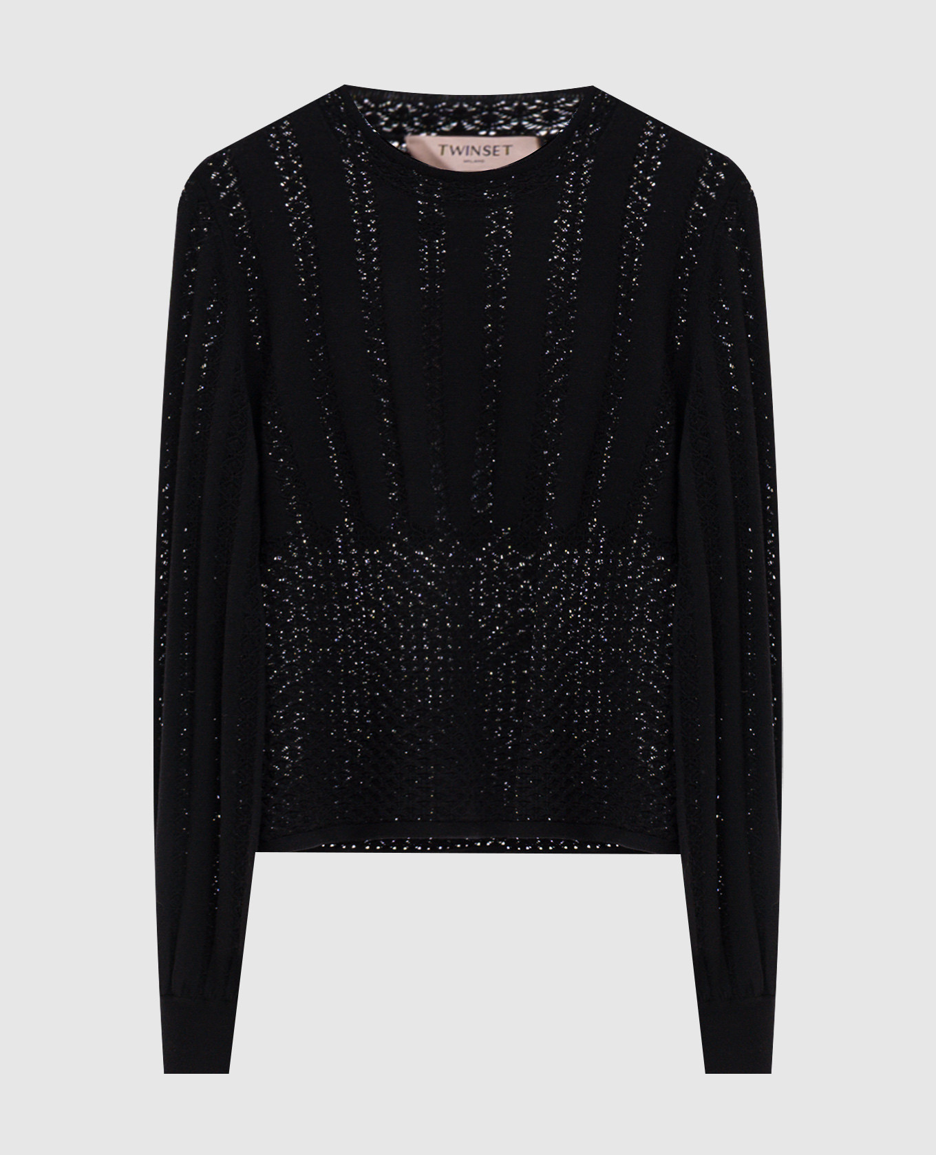 Black jumper with openwork pattern
