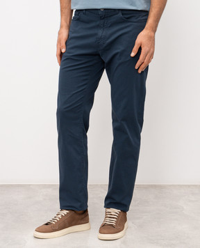 Trussardi Blue pants with logo patch P701H204863NMP380T68