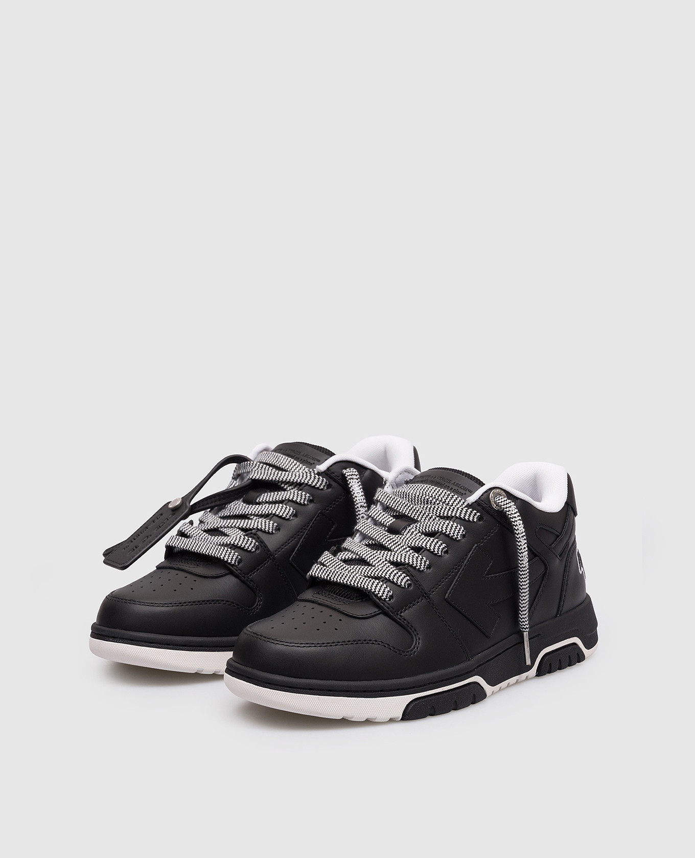 

Out Of Office black leather sneakers with logo Off-White