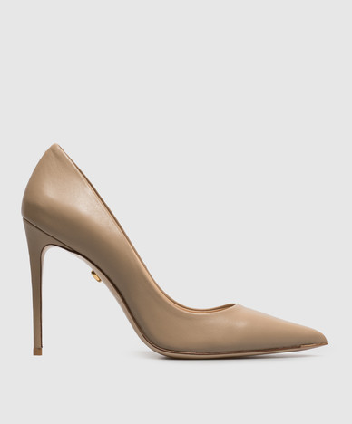 Beige leather shoes