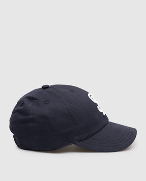 Stefano Ricci Children's blue cap with embroidered monogram logo YCV610028FCTC800