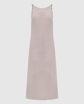 Momoni Ximena beige linen dress MODR03116MO