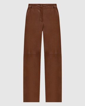 Max Mara Brown leather pants LEGNO MSTLEGNO