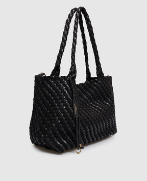 Gianni Chiarini Aurelie black woven tote bag BS12067COMMWPLINT