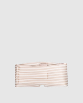 Dore & Rose Beige striped silk sleep mask DEEPSLEEPMASK