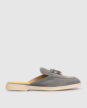 Doucal's Gray suede mules DD8894JOANUF229