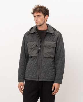 C.P. Company Grey jacket with logo patch MOW104A110745G