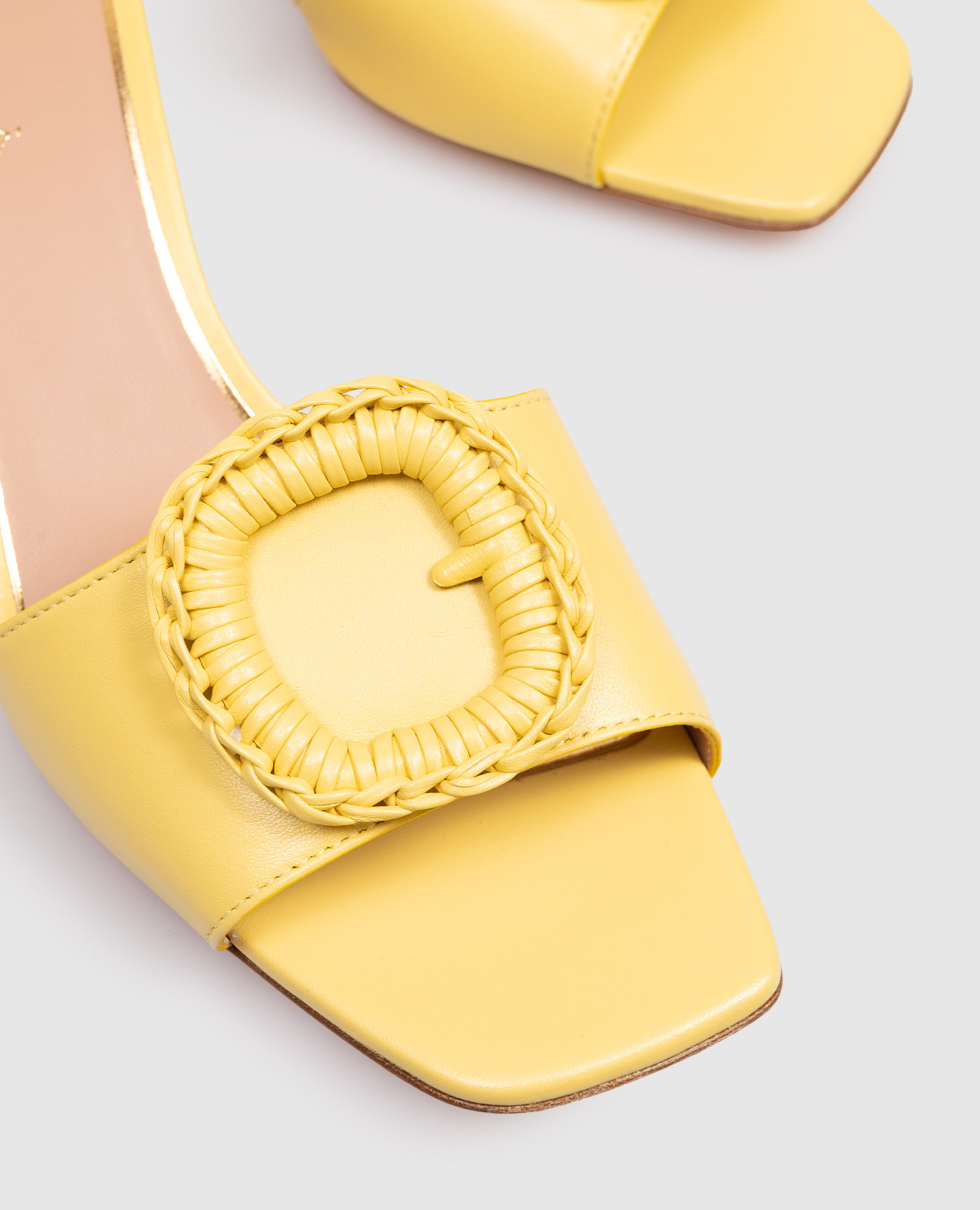 Yellow leather mules with buckle Santoni 5
