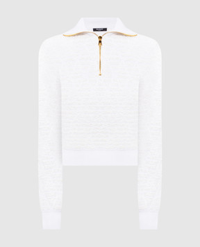 Balmain Ivory tweed sweater with wool HF1KJ070KK12