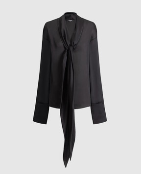Balmain Black silk blouse HF1HS490SB04