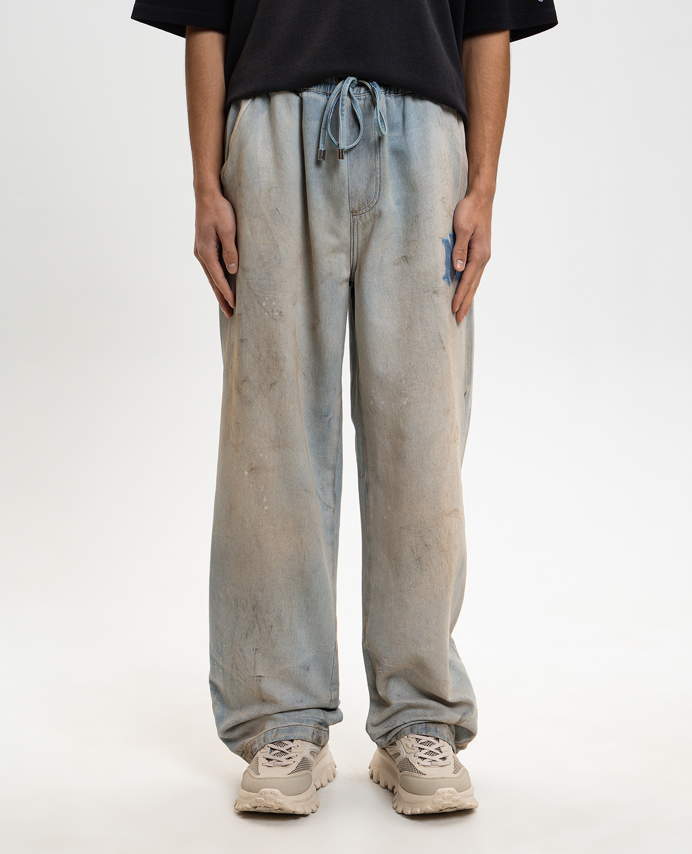 

Blue Baggy Jeans with Vintage Effect AMIRI, Light blue