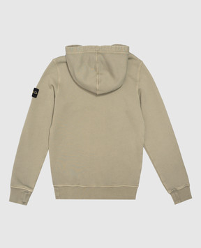 Stone Island Children's khaki hoodie with logo patch L2S166100008S04251012