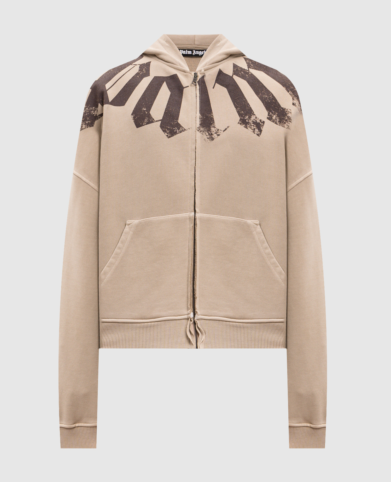 Beige sports jacket with logo print