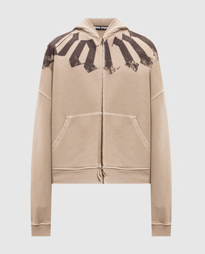 Palm Angels Beige sports jacket with logo print PMBE02FS26FLE001
