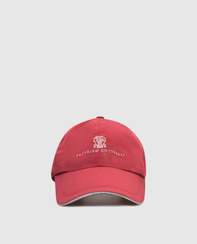 Brunello Cucinelli Red cap with logo embroidery MM4799859