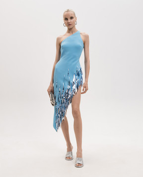 David Koma Blue asymmetrical one-shoulder dress SS26DK50D