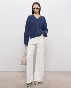 Twinset Blue sweater with wool 262TT3010