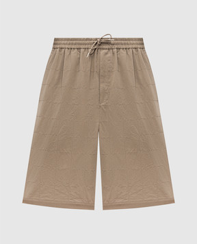 Juun.j Beige shorts with geometric stitching JC6525P51A