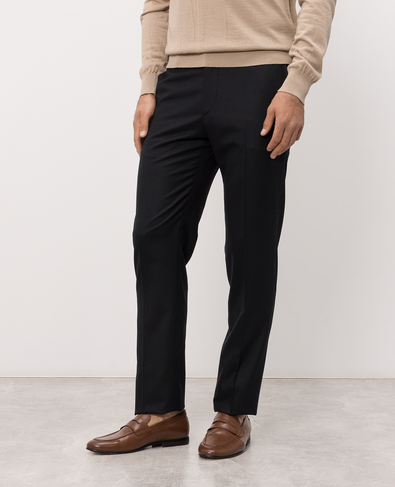 Navy blue wool pants Stefano Ricci 3
