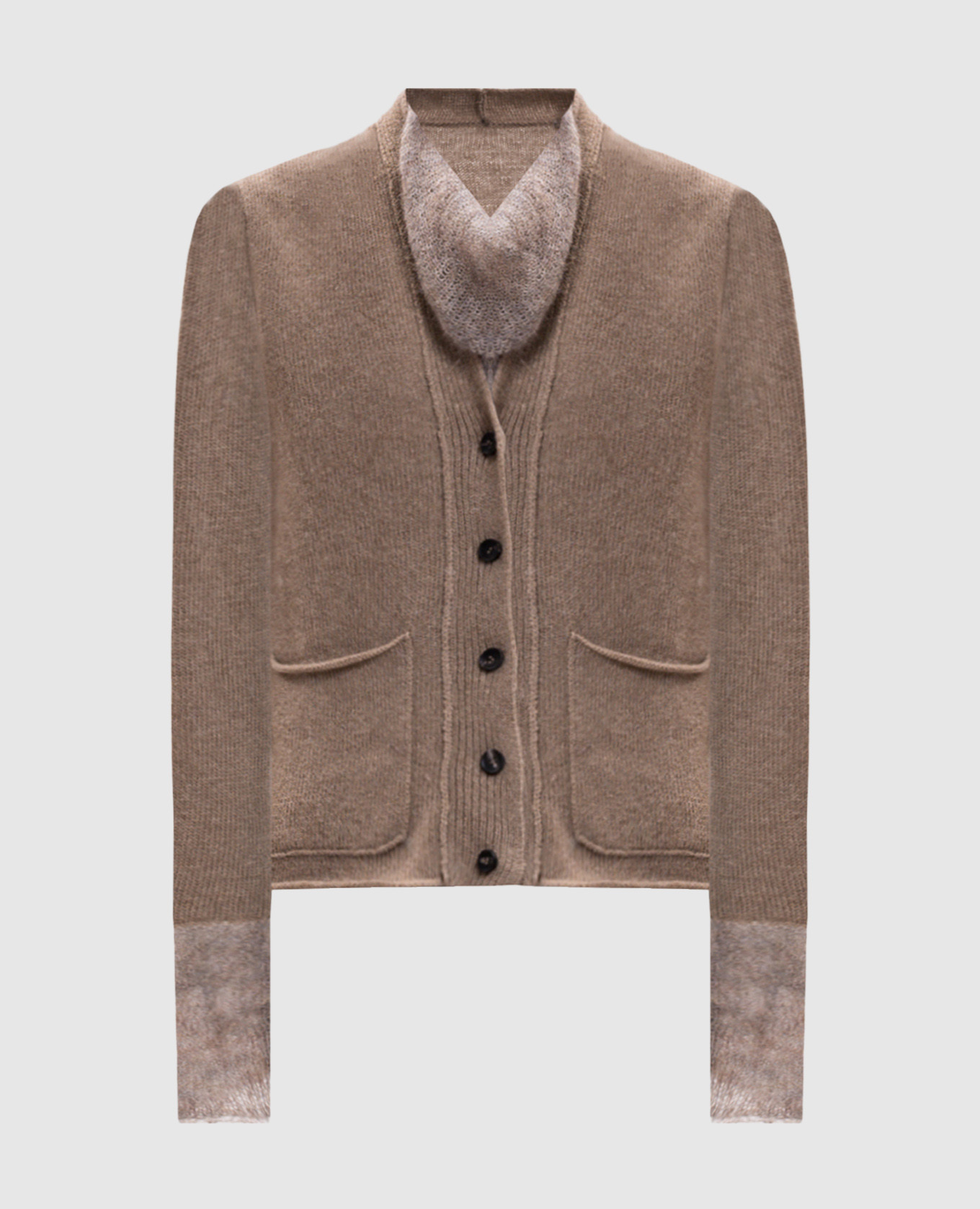 Brown cardigan with wool Masnada