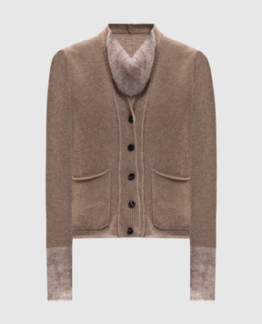 Masnada Brown cardigan with wool 81A01
