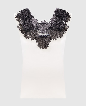 Ermanno Scervino White top with contrasting lace D485L305EAPIKX