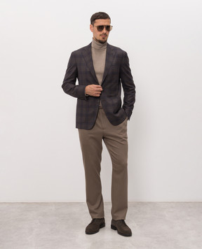 Canali Brown wool pants AN04763U97003