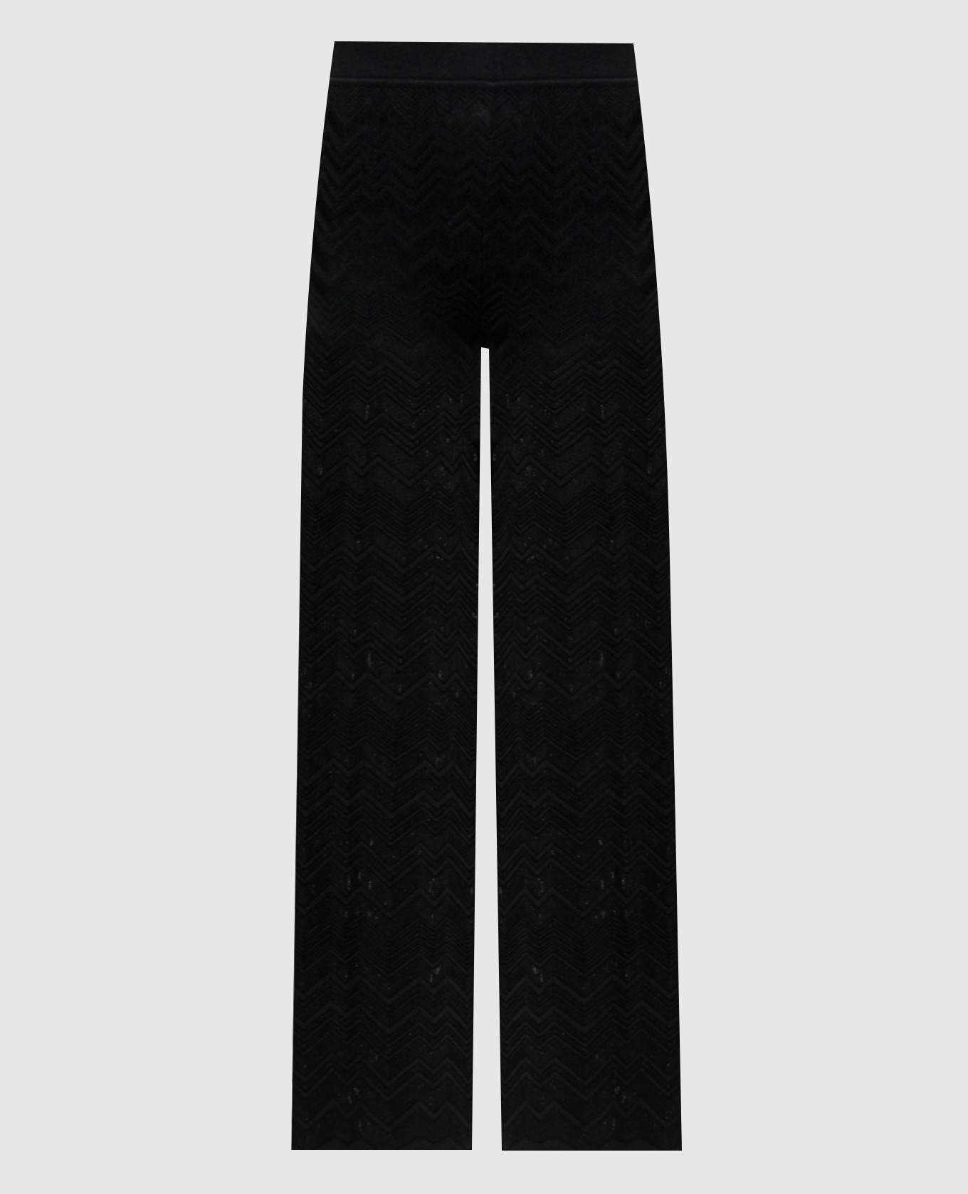 Black wool patterned pants