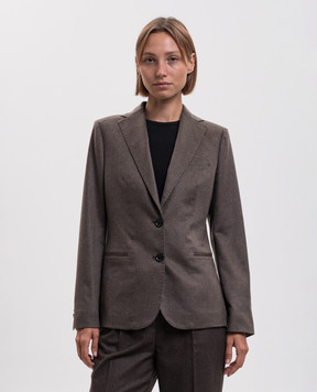 Kiton Brown cashmere check jacket D23501K0574I