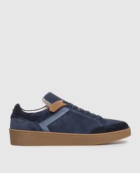 Canali Blue suede sneakers with logo RB01269491214