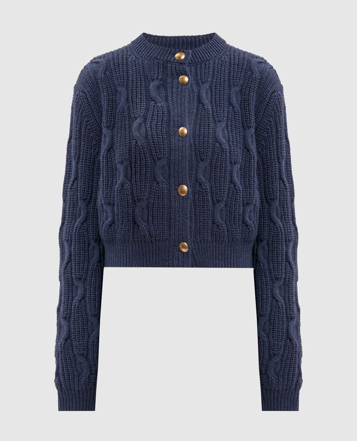 Blue cardigan with wool