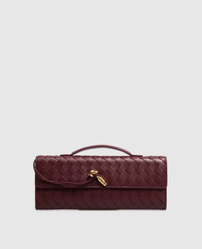 Bottega Veneta Andiamo burgundy leather clutch 741511VCPP3