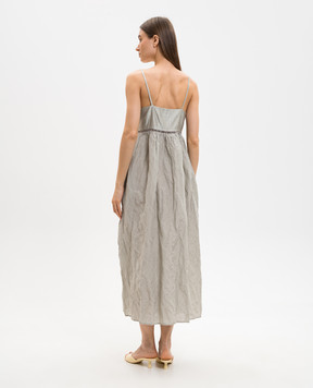 Ballantyne Khaki midi dress with silk BLD264UCR00