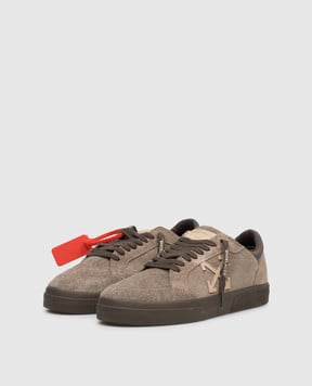 Off-White Brown suede Vulcanized sneakers OMIA293S26LEA004