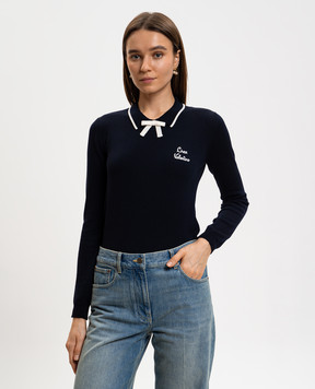 Valentino Blue wool jumper with logo 8B3KC72QA5P