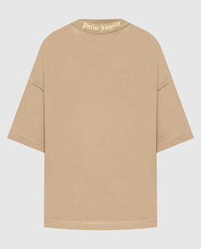 Palm Angels Beige T-shirt with logo print PAMAA005JR002