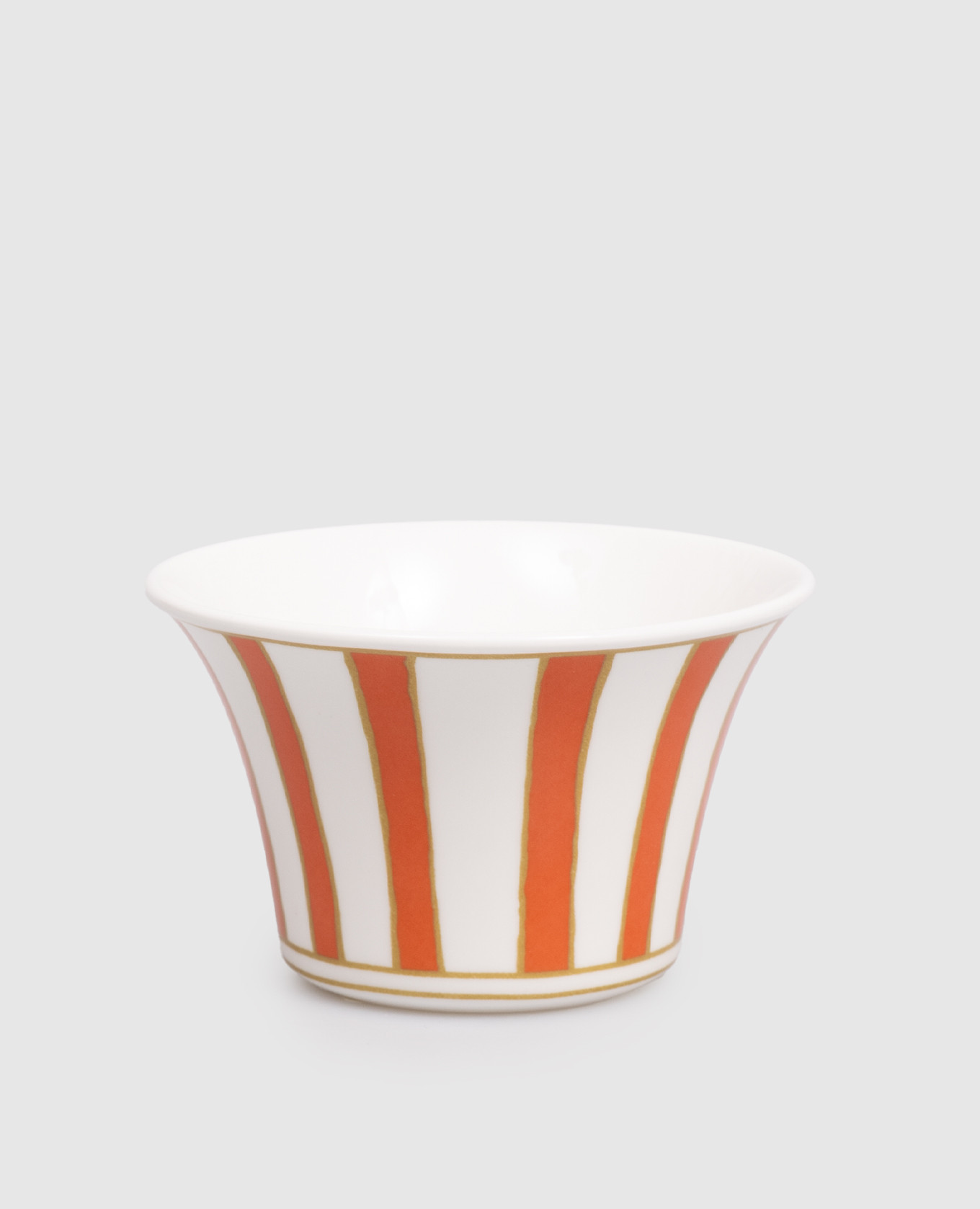 

White porcelain sugar bowl Striche Arancio e Oro Geminiano Cozzi 1765