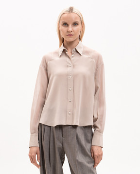 Brunello Cucinelli Beige silk blouse MP993M1A16