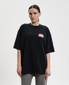 Vetements Black T-shirt with print ME76TR228Bw