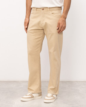 Officina 36 Beige jeans with logo patch 0243800000
